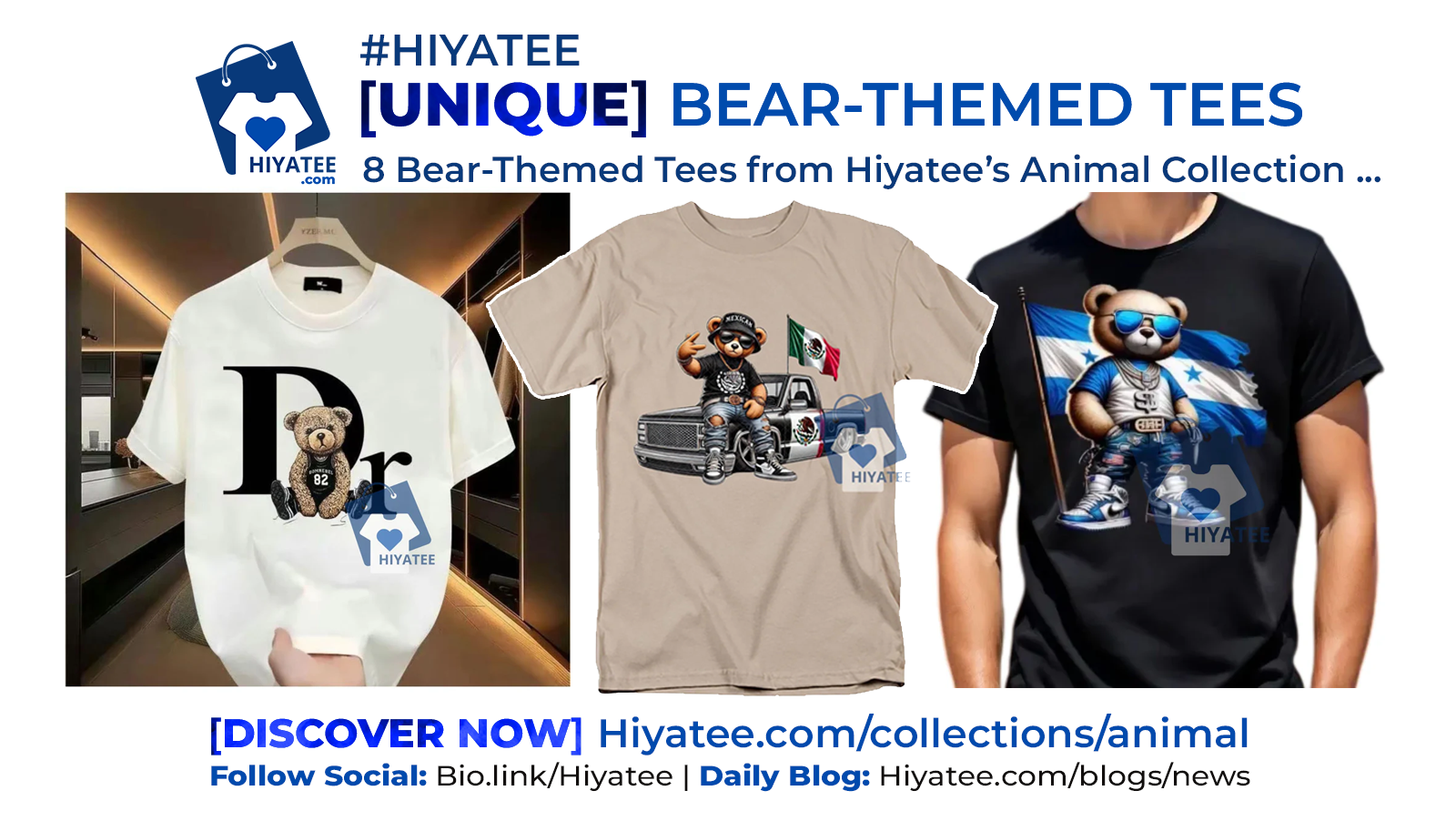 8 Bear-Themed Tees from Hiyatee’s Animal Collection – For True Bear Lovers Only!