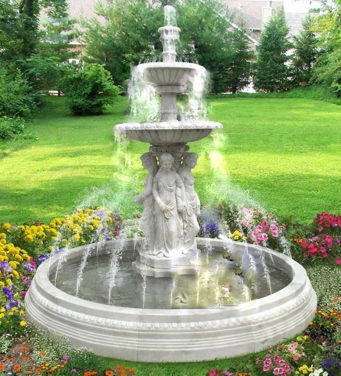 Grace Your Garden with Marble Mary Statues & Fountains – Marble Fountain -4 Season Statues Italian, Garden Statue Fountain – Ital Art World